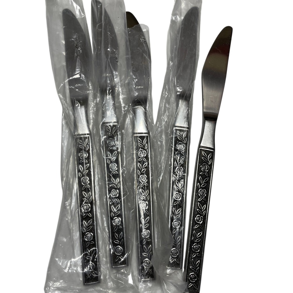 Interpur Stainless Steel Cutlery Knives (5) Vintage NEW Japan 1970's